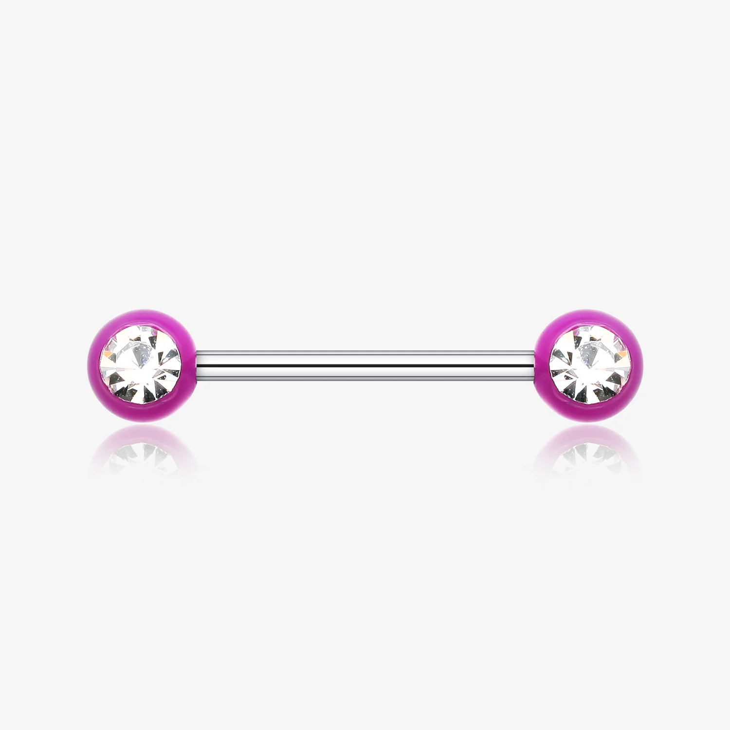 A Pair of Acrylic Gem Ball Nipple Barbell Ring