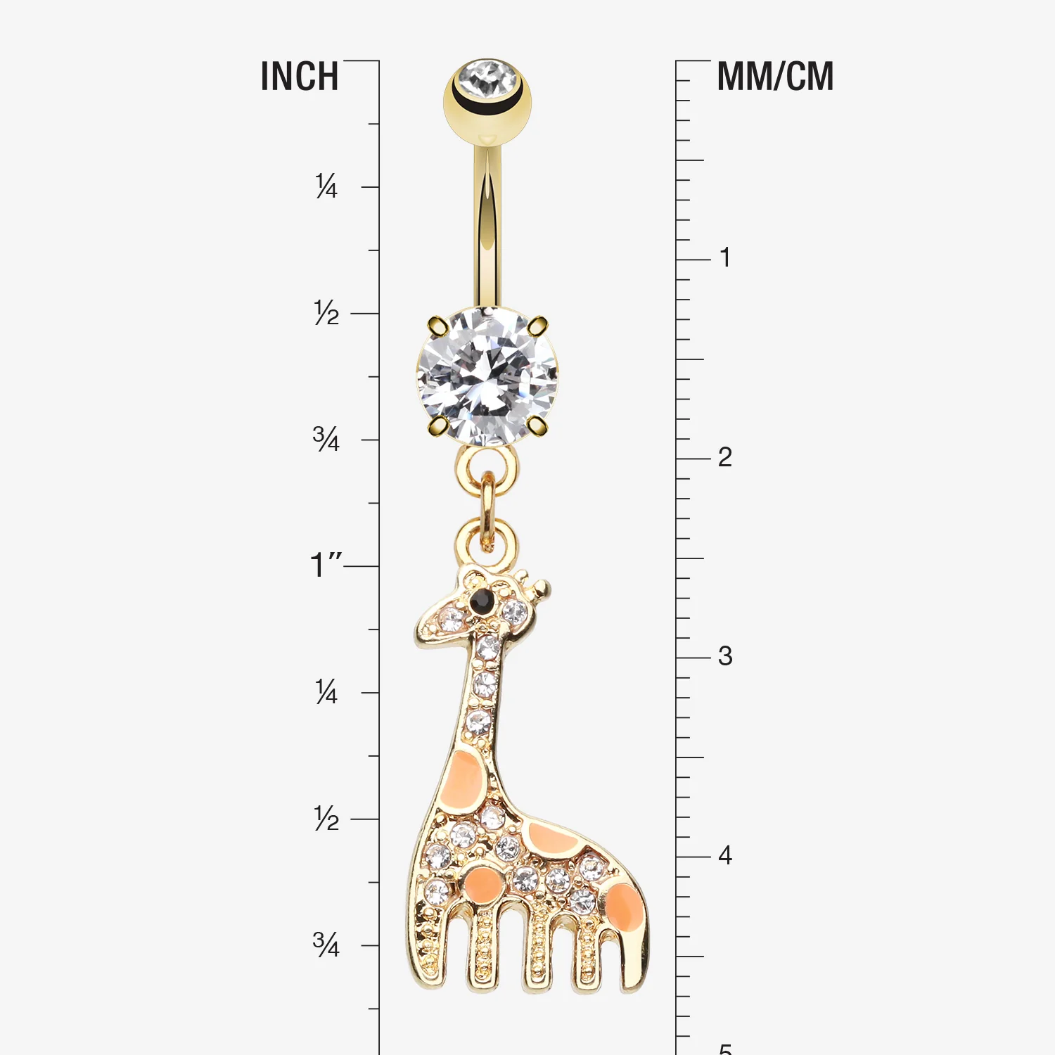 Adorable Giraffe Belly Button Ring - Image 2