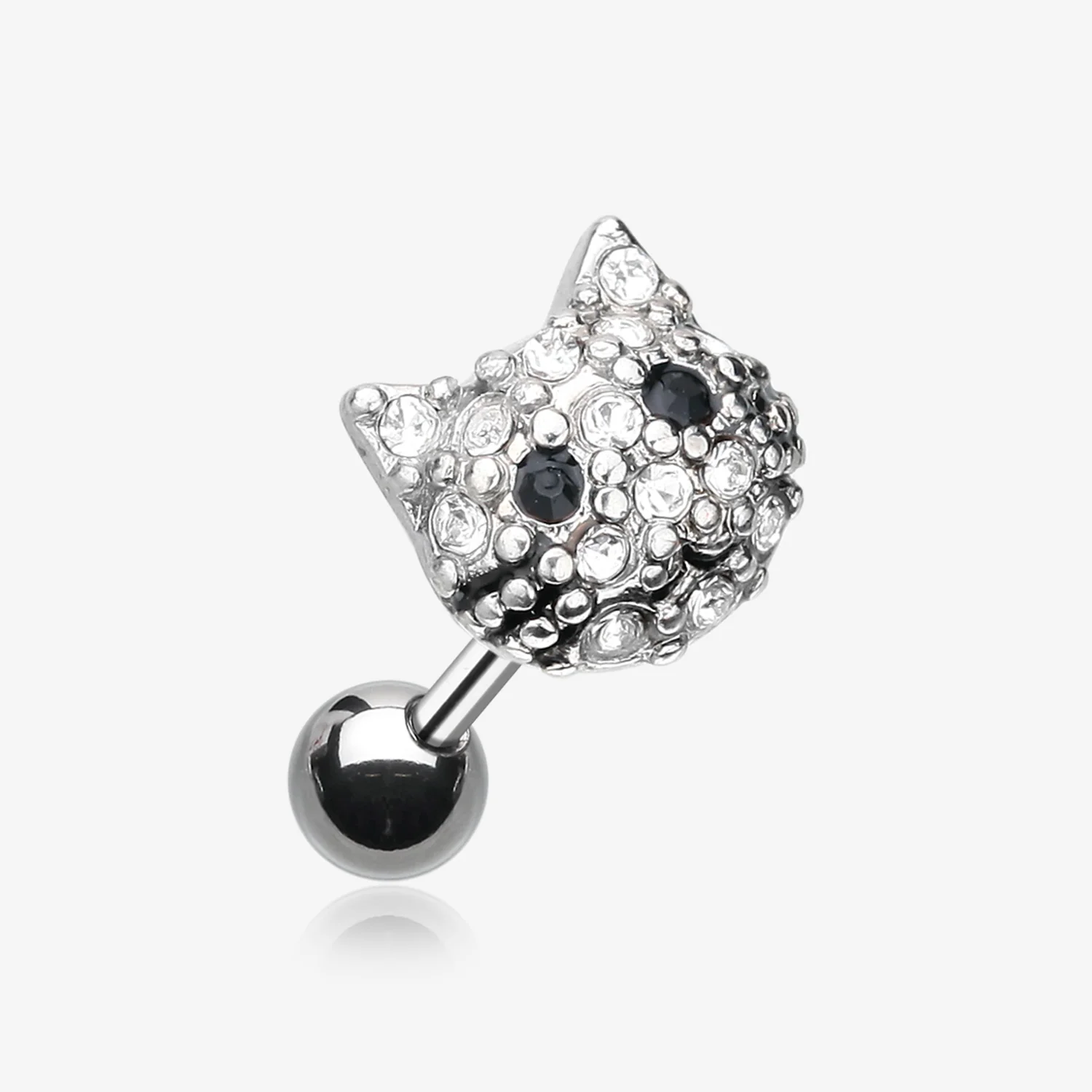 Adorable Kitty Multi-Gem Cartilage Earring