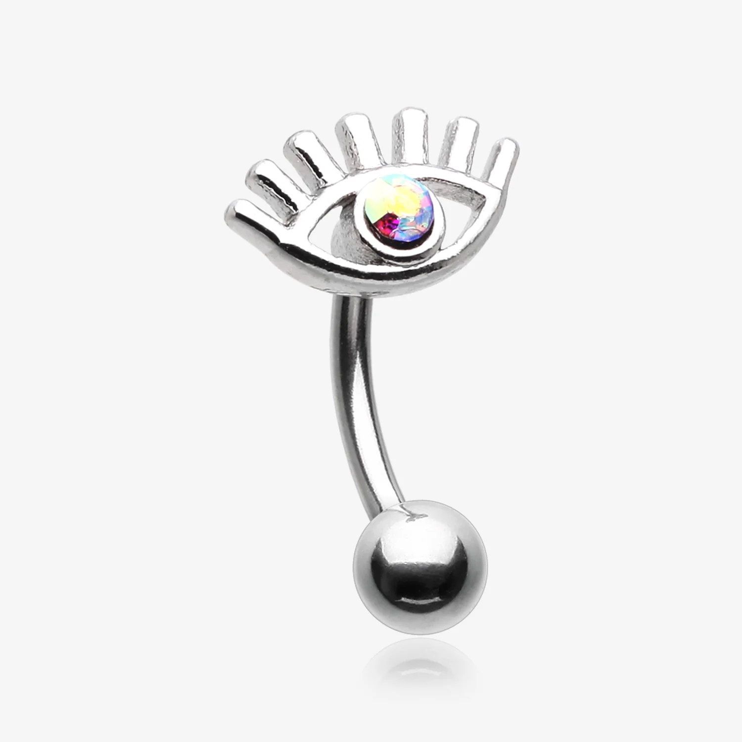 All Seeing Eye Sparkle Curved Barbell
