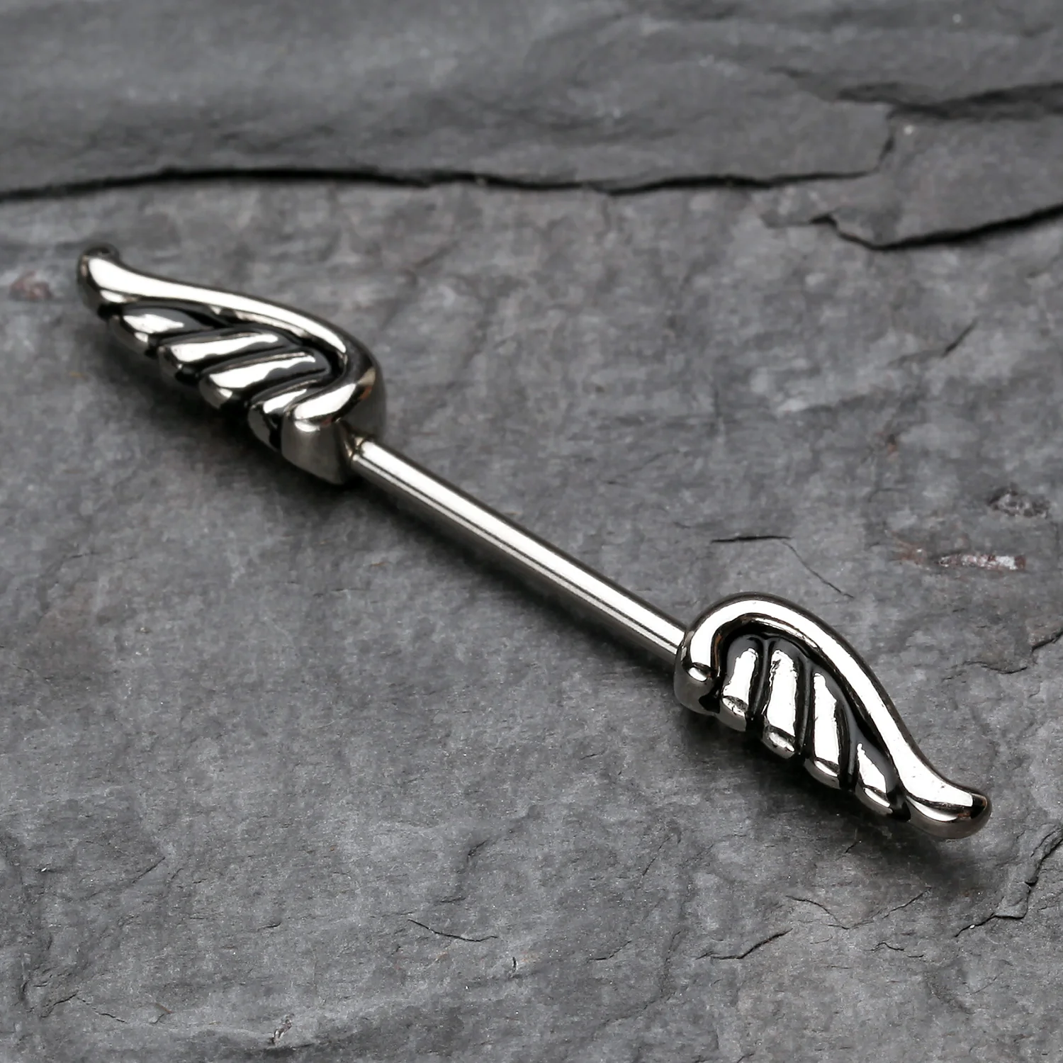 A Pair of Angel Wing Nipple Barbell Ring - Image 2