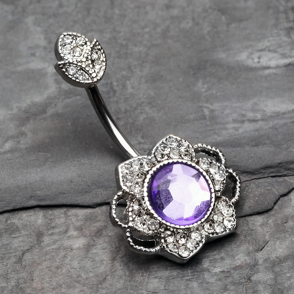 Antique Meadow Flower Belly Button Ring - Image 3