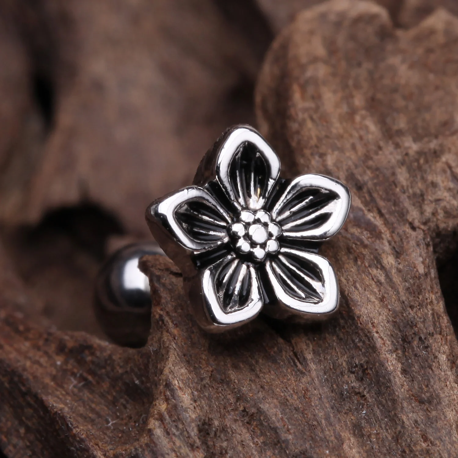 Antique Wildflower Cartilage Tragus Earring - Image 2