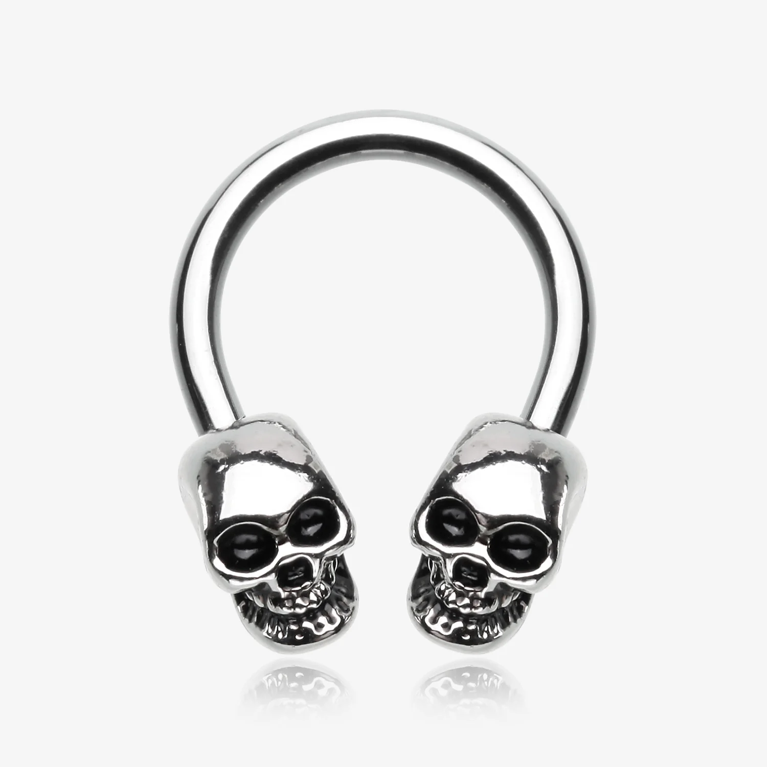 Apocalyptic Skull Horseshoe Circular Barbell