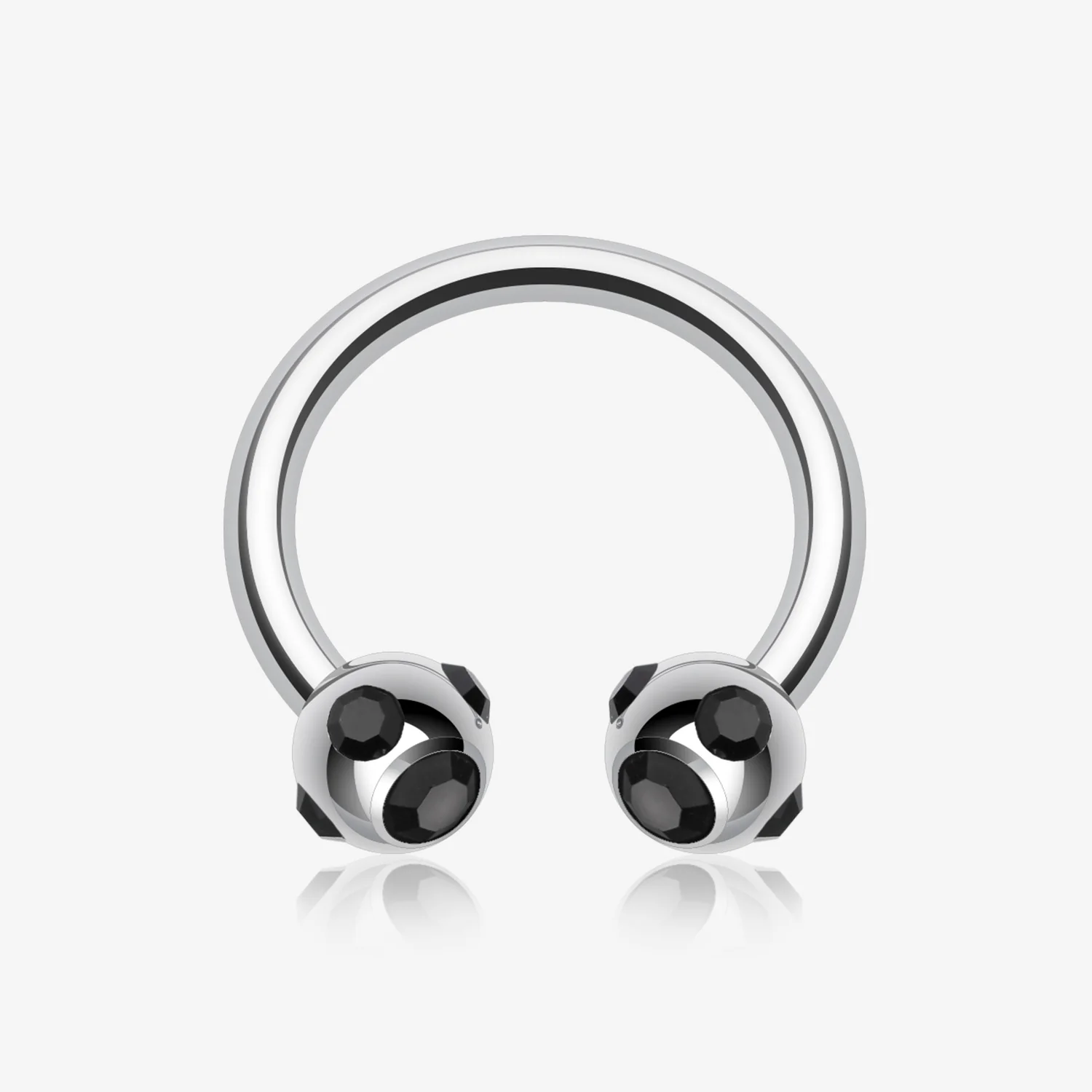 Aurora Gem Ball Steel Horseshoe Circular Barbell