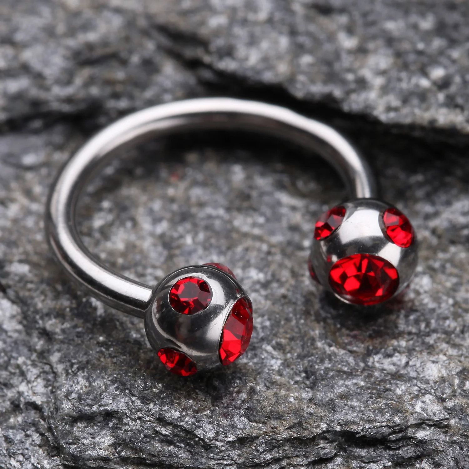 Aurora Gem Ball Steel Horseshoe Circular Barbell - Image 2