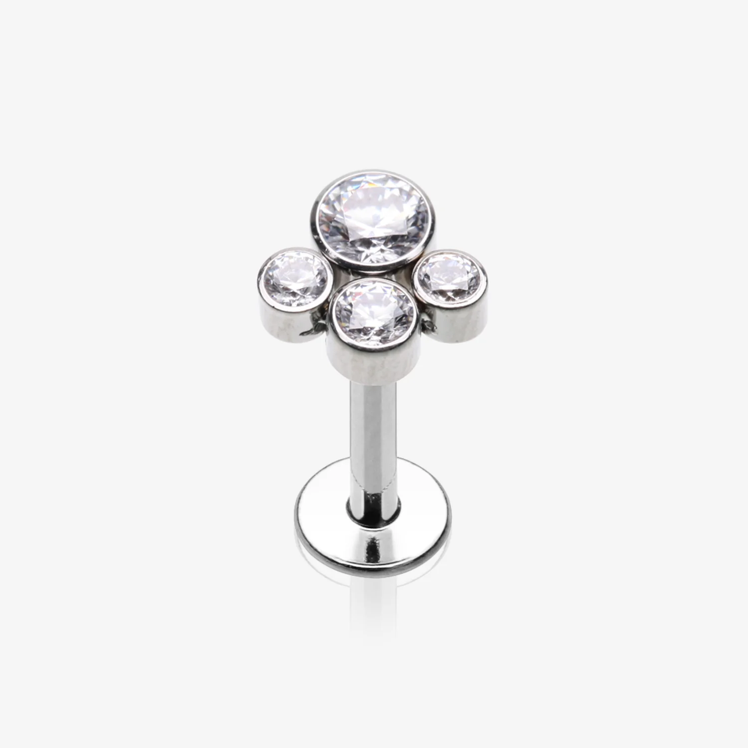 Bali Bauble Sparkle Top Internally Threaded Steel Labret