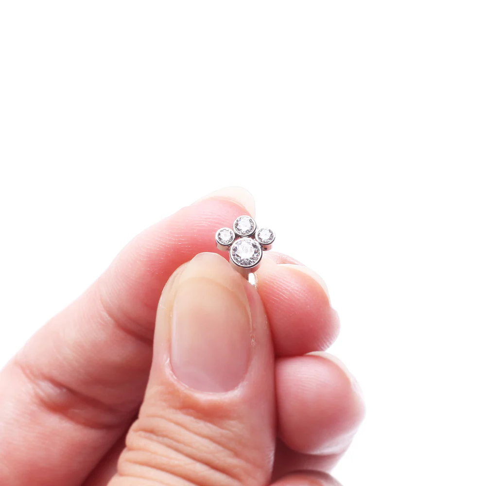 Bali Bauble Sparkle Top Internally Threaded Steel Labret - Image 4