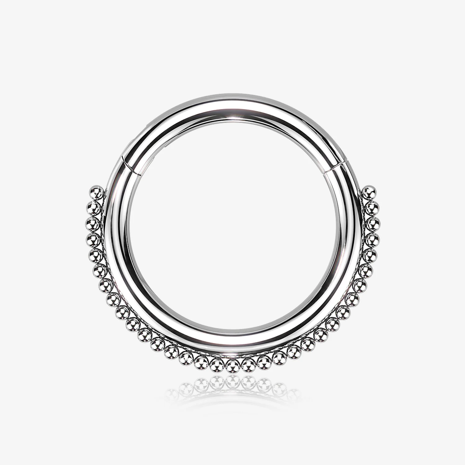 Bali Beaded Ball Essence Steel Clicker Hoop Ring