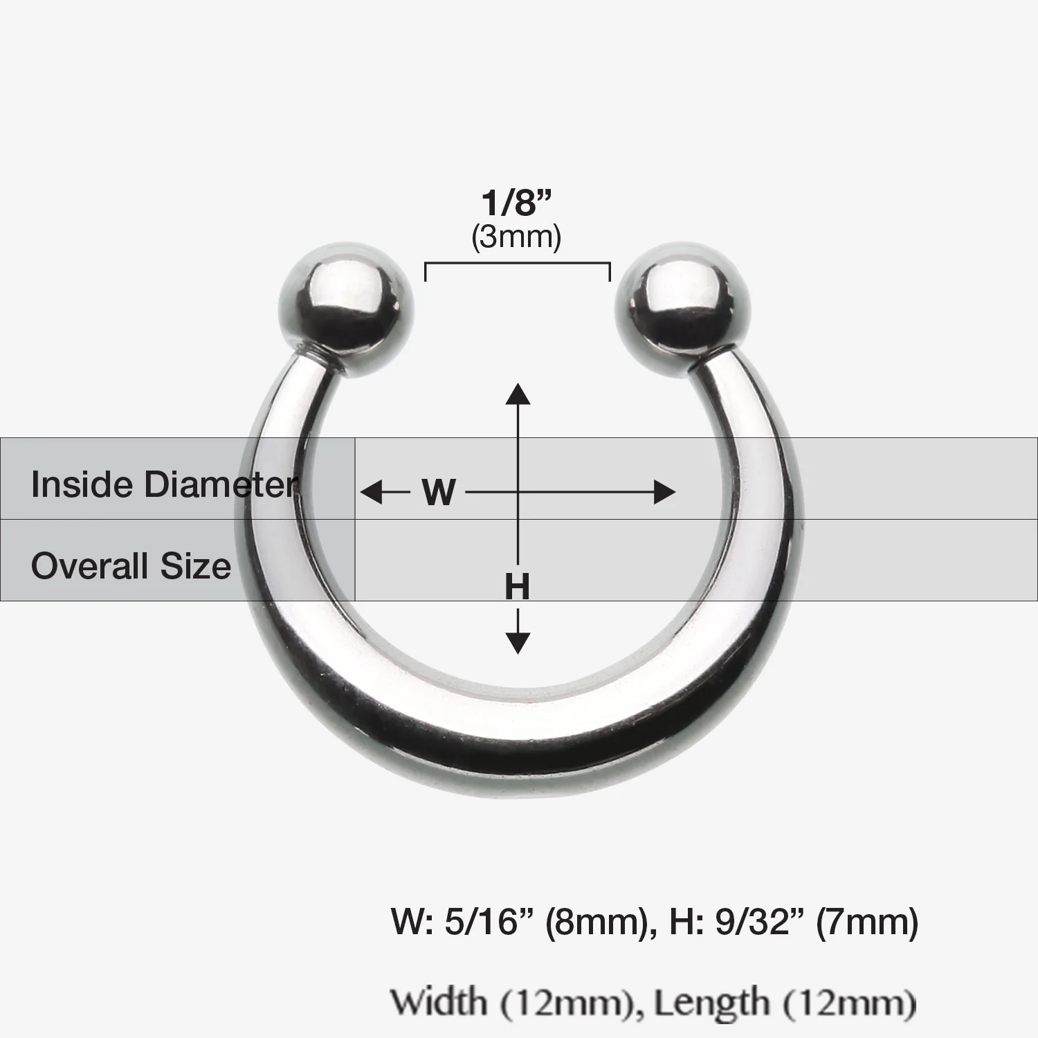 Basic Steel Fake Septum Horseshoe - Image 2