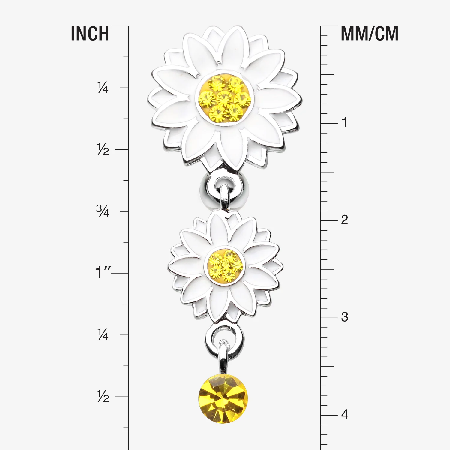 Beach Sunflower Reverse Belly Button Ring - Image 2