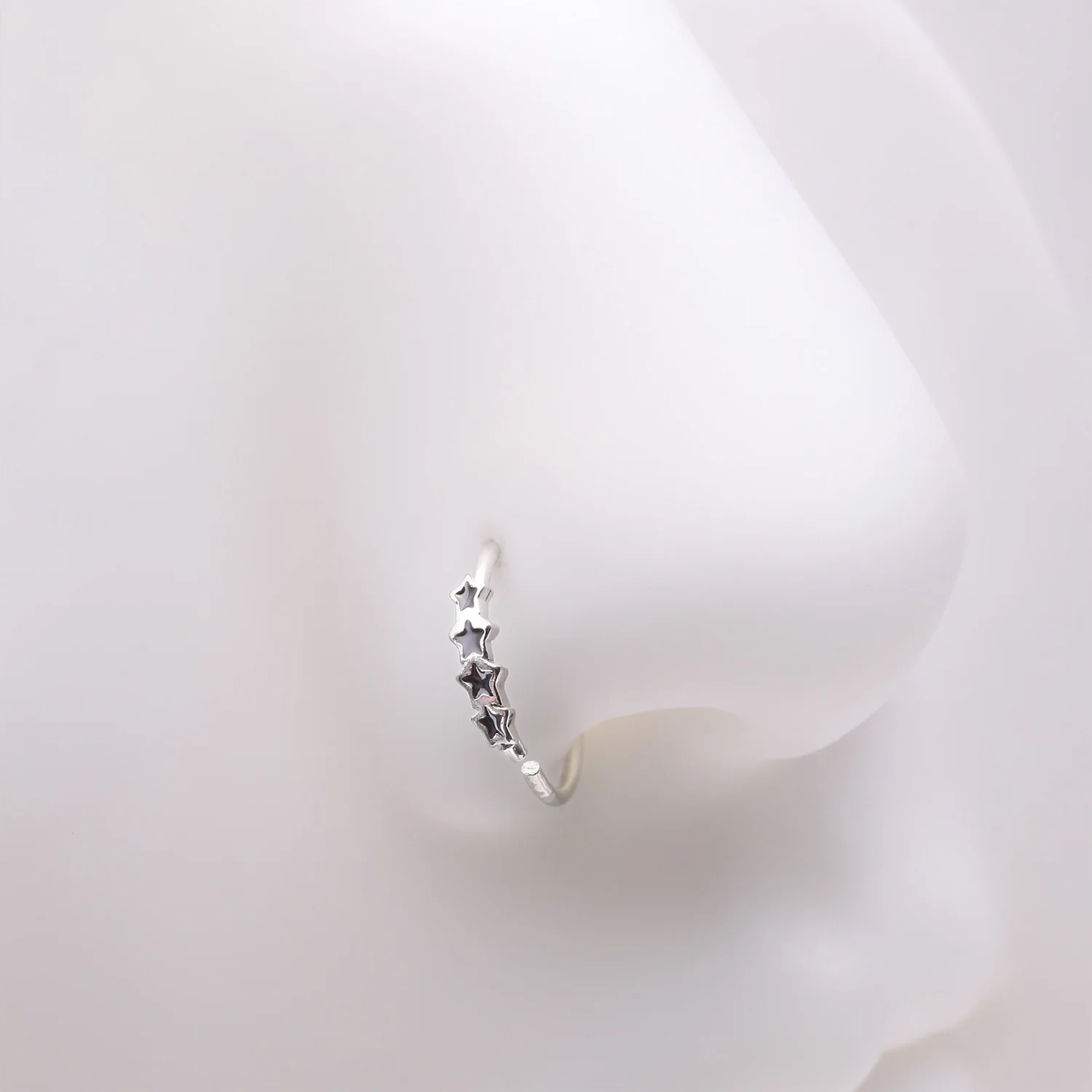 Black Stars Infinite Steel Bendable Hoop Ring - Image 2