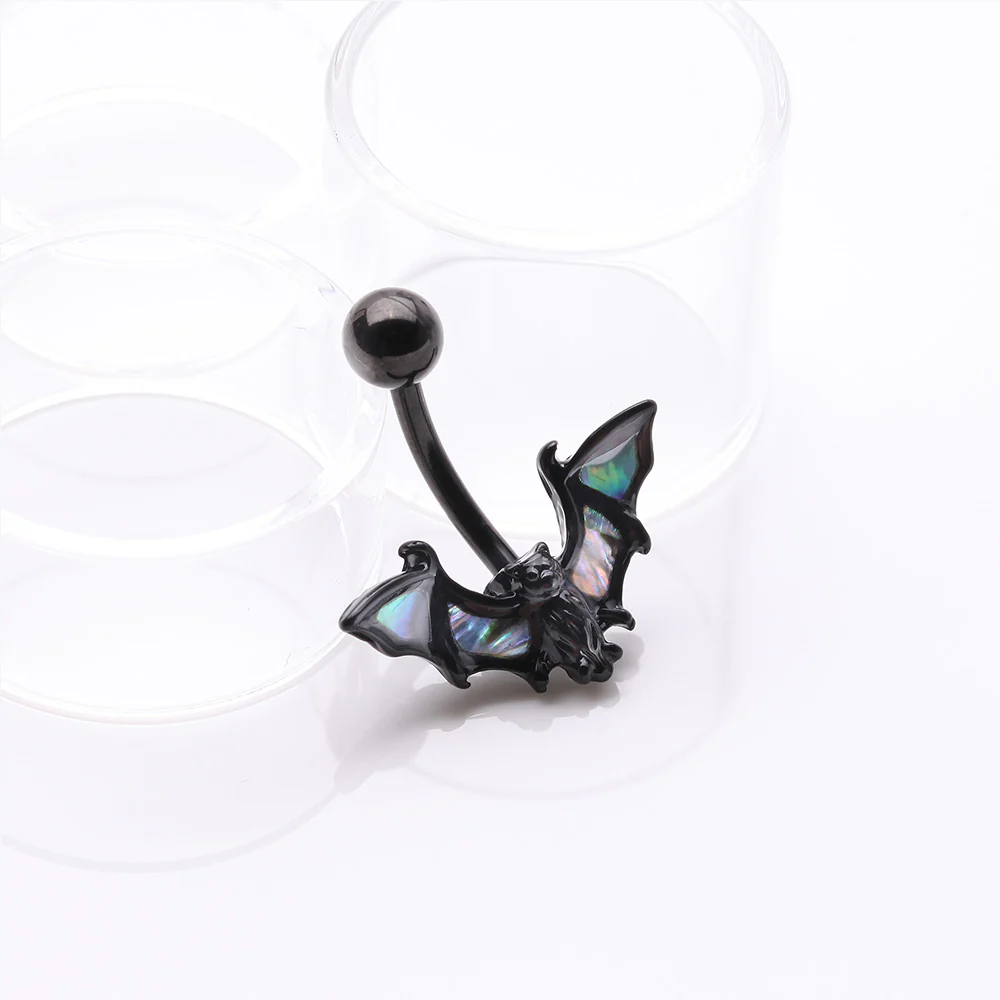 Blackline Abalone Night Bat Belly Button Ring - Image 3