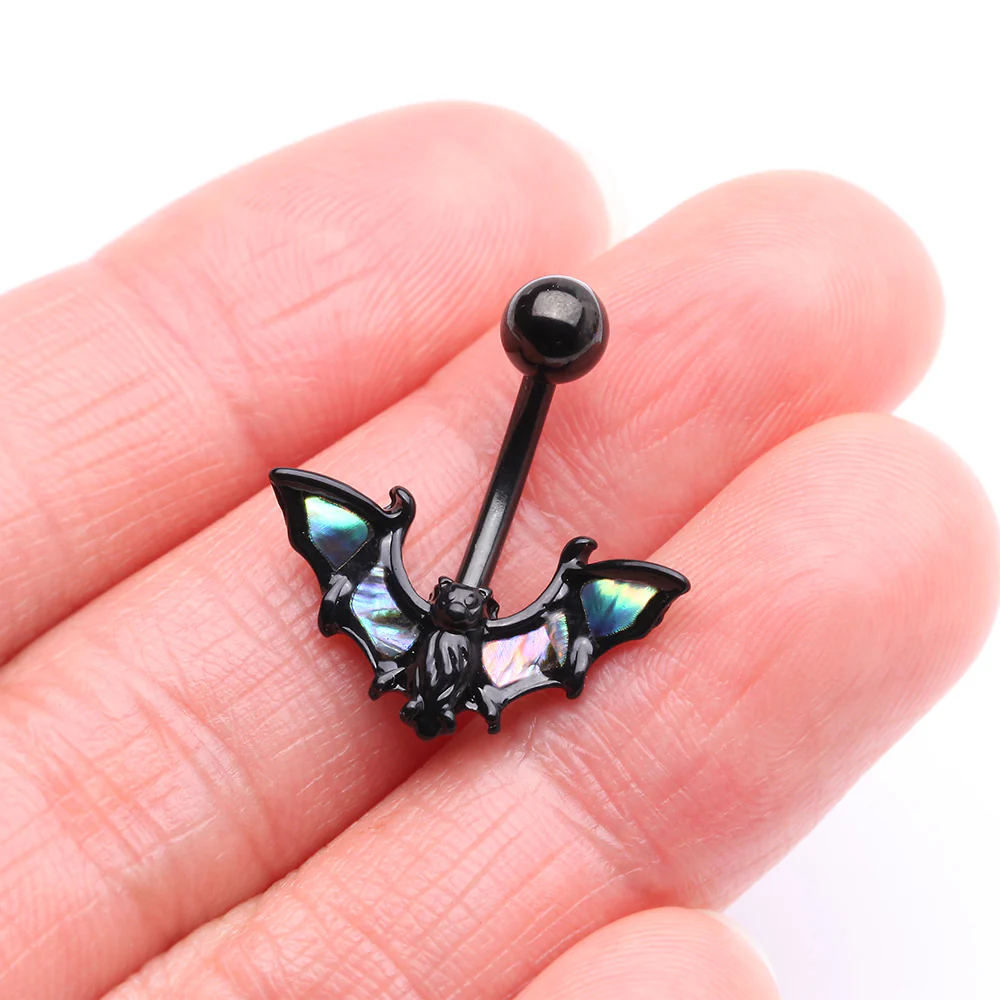 Blackline Abalone Night Bat Belly Button Ring - Image 4
