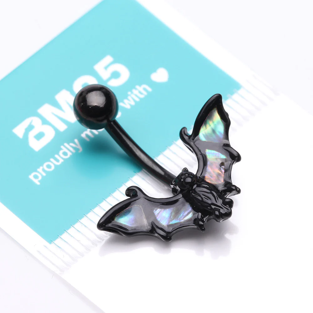 Blackline Abalone Night Bat Belly Button Ring - Image 5