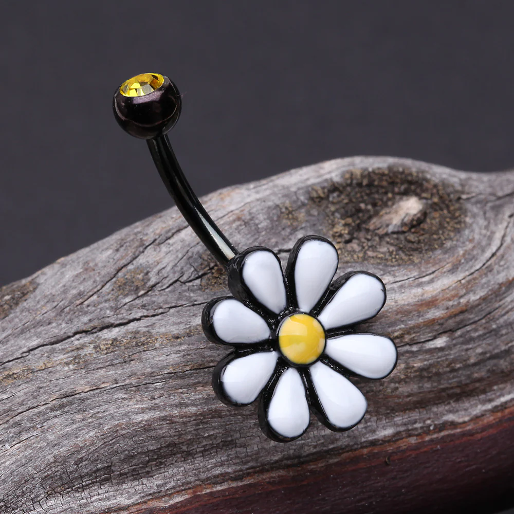 Blackline Adorable Spring Daisy Belly Button Ring - Image 3