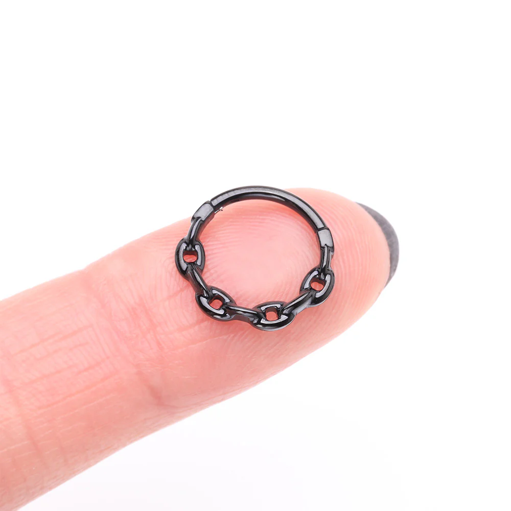 Blackline Chain Link V2 Clicker Hoop Ring - Image 4