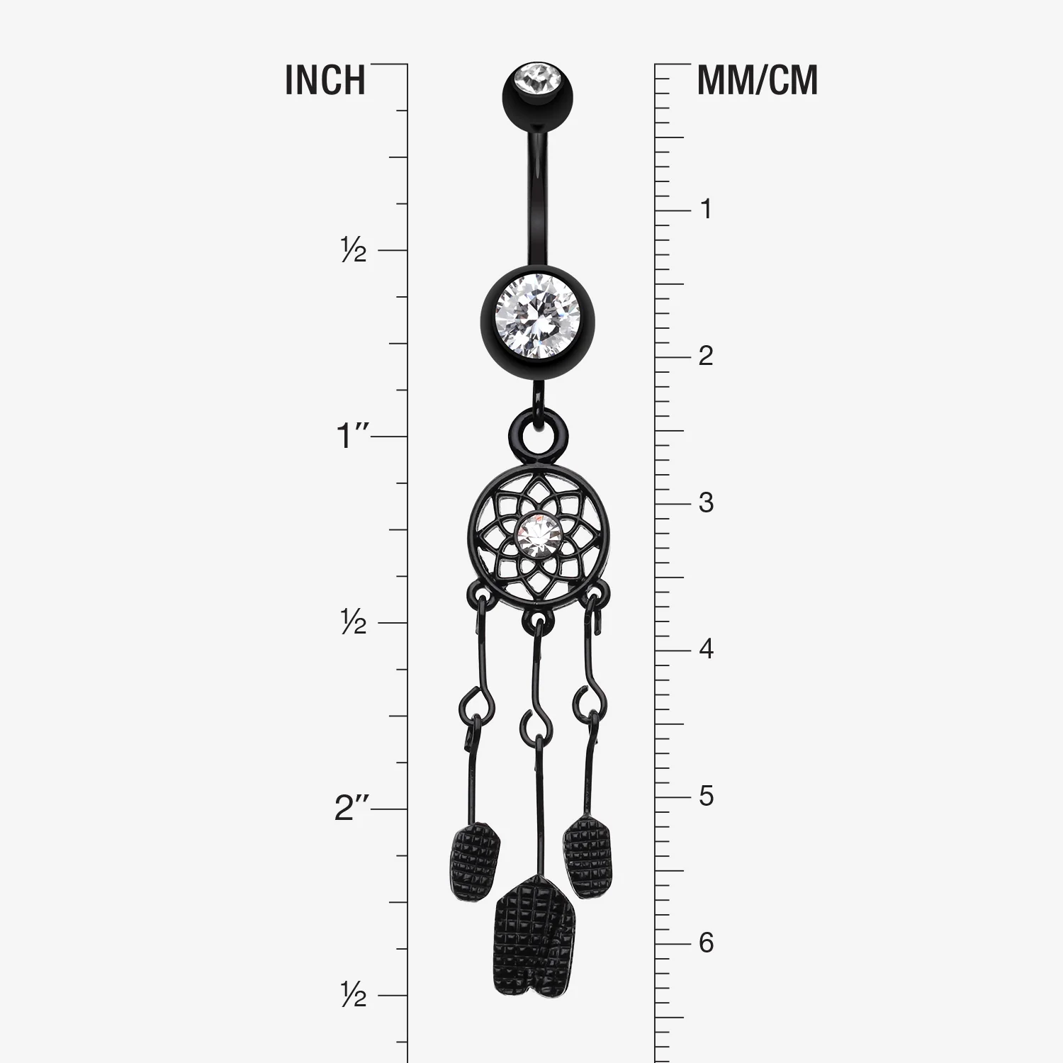Blackline Dreamcatcher Belly Button Ring - Image 2