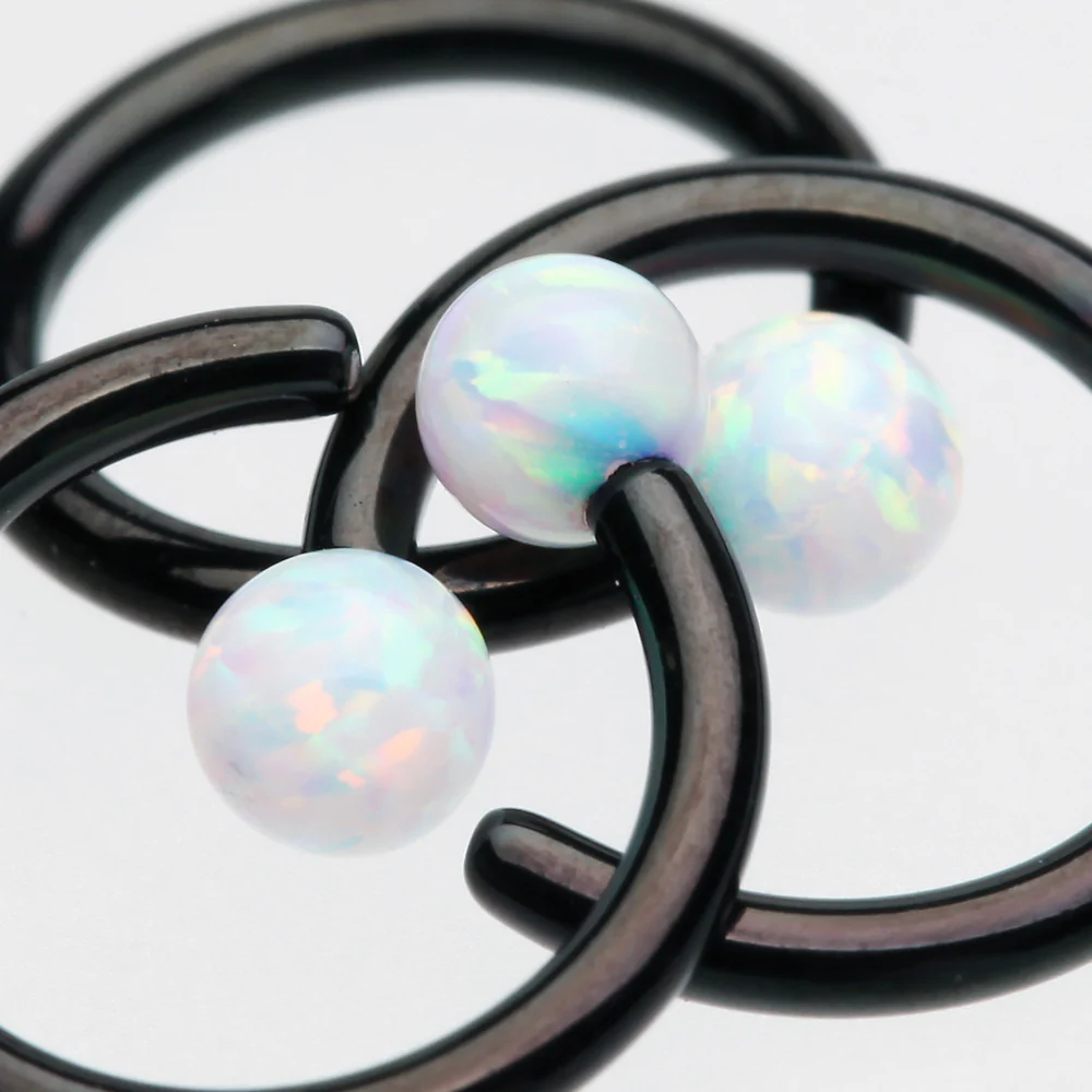 Blackline Fire Opal Basic Bendable Twist Hoop Ring - Image 3