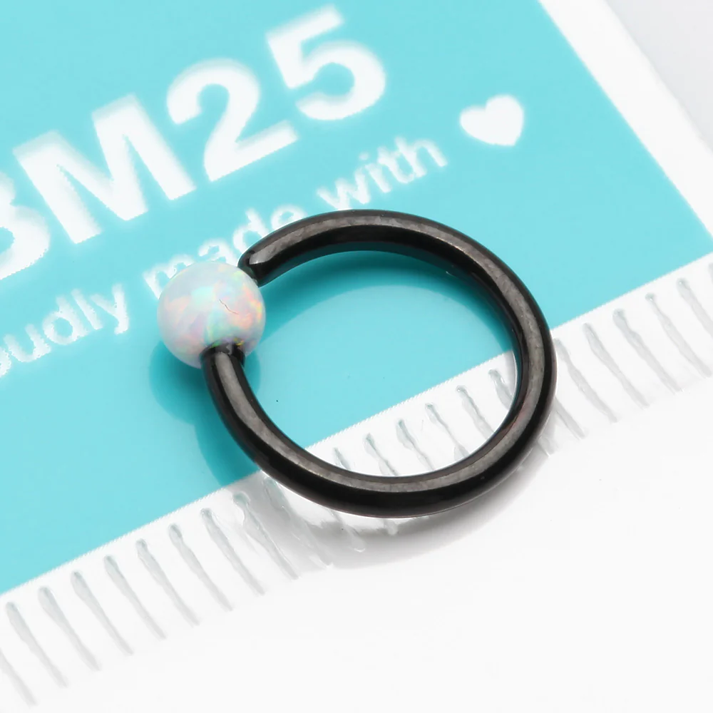 Blackline Fire Opal Basic Bendable Twist Hoop Ring - Image 4