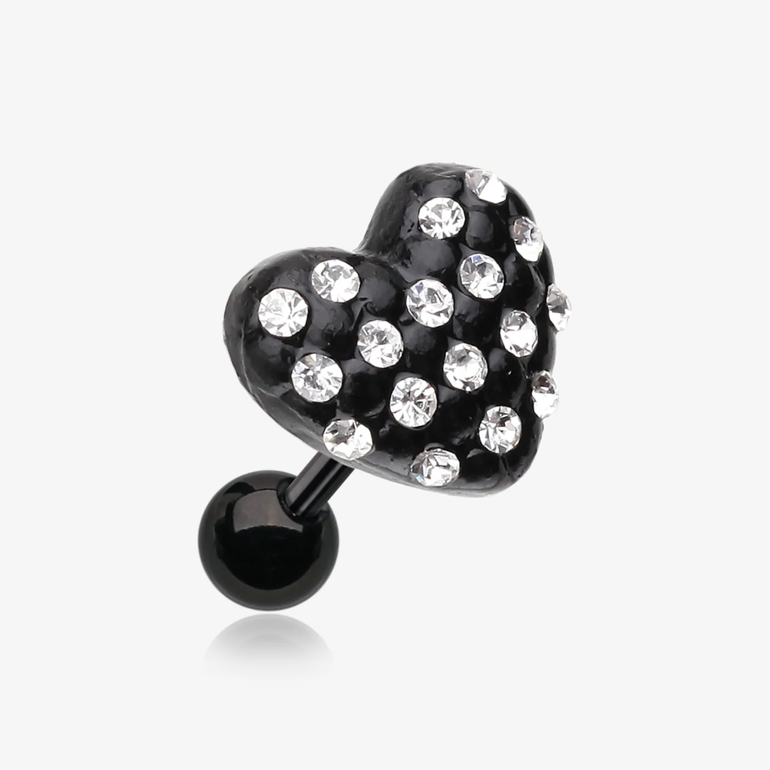 Blackline Heart Multi-Gem Cartilage Earring*