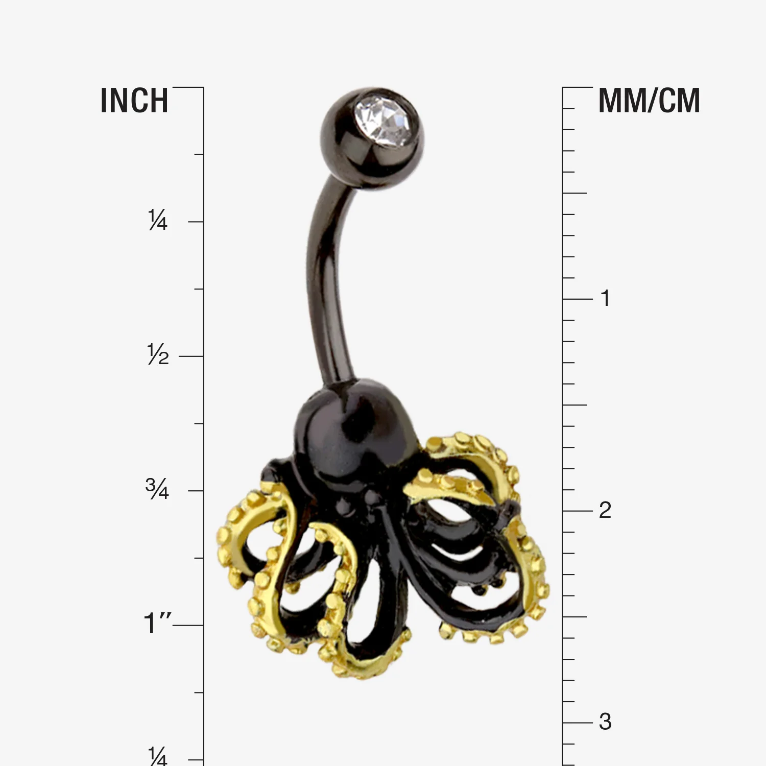 Blackline Kraken Sea Monster Belly Button Ring - Image 2