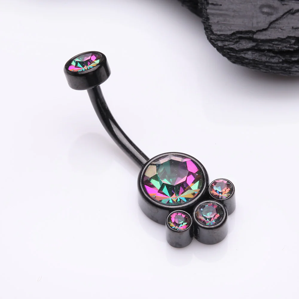 Blackline Majestic Sparkle Bali Internally Threaded Belly Button Ring - Image 3