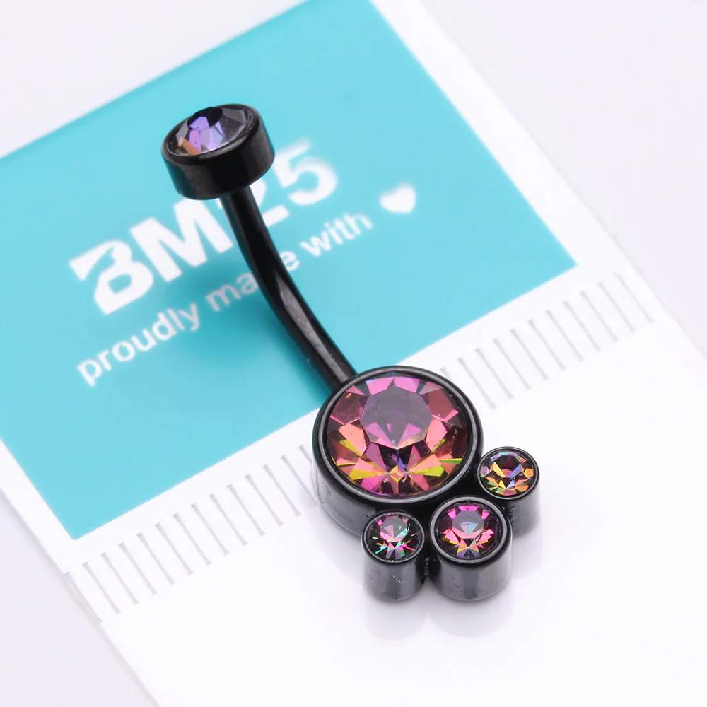 Blackline Majestic Sparkle Bali Internally Threaded Belly Button Ring - Image 4