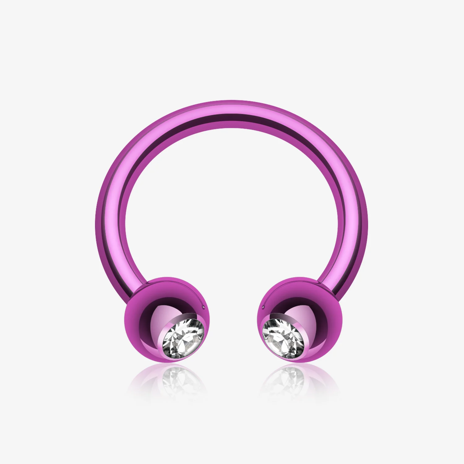 Colorline PVD Gem Ball Horseshoe Circular Barbell