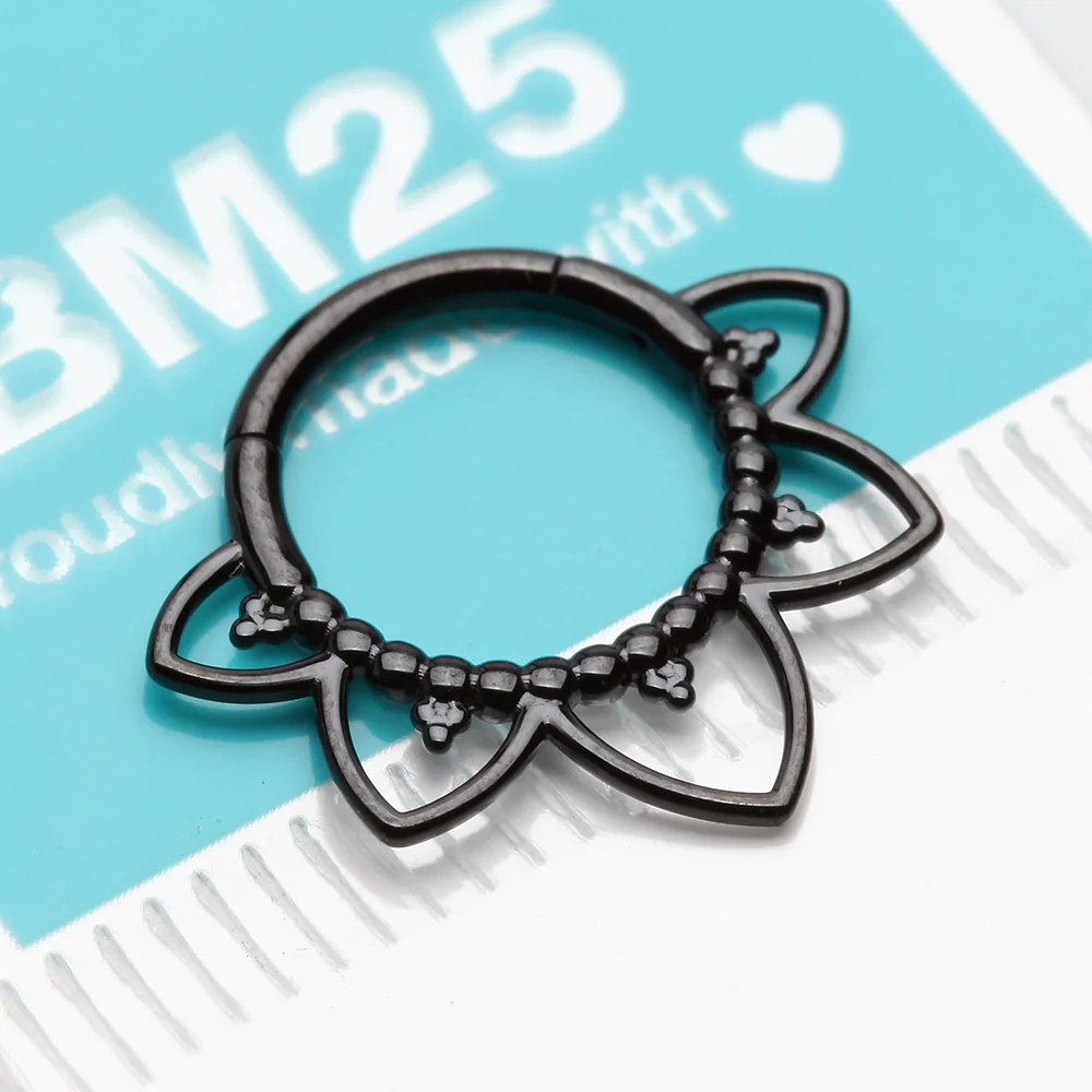 Blackline Royal Bali Floral Seamless Clicker Hoop Ring - Image 3