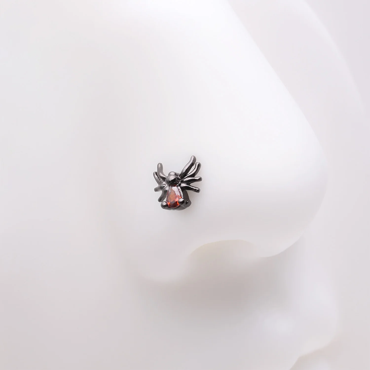 Blackline Spider Sparkle L-Shaped Nose Ring - Image 2