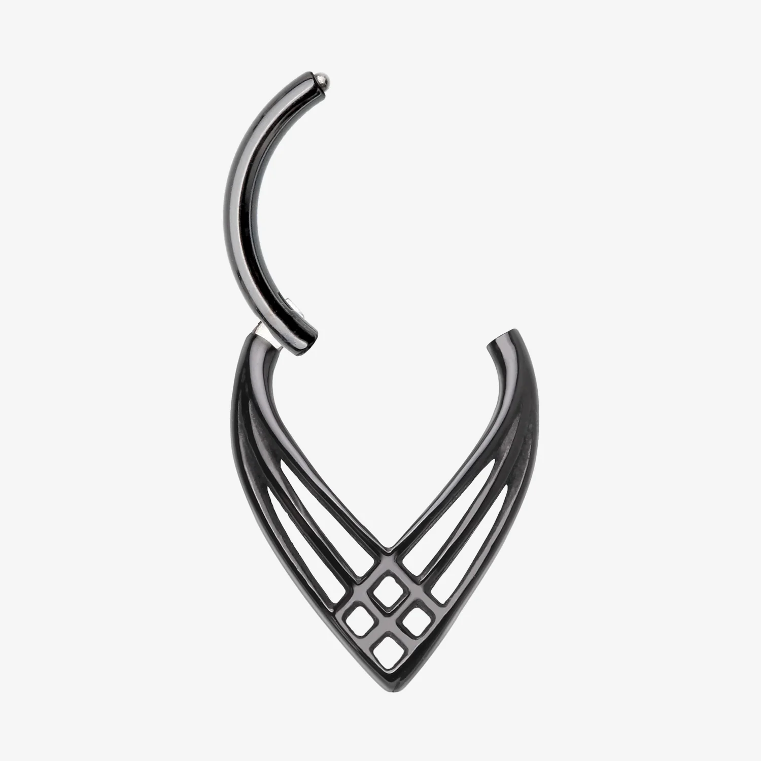 Blackline Triple Cross Weave Clicker Hoop Ring - Image 2