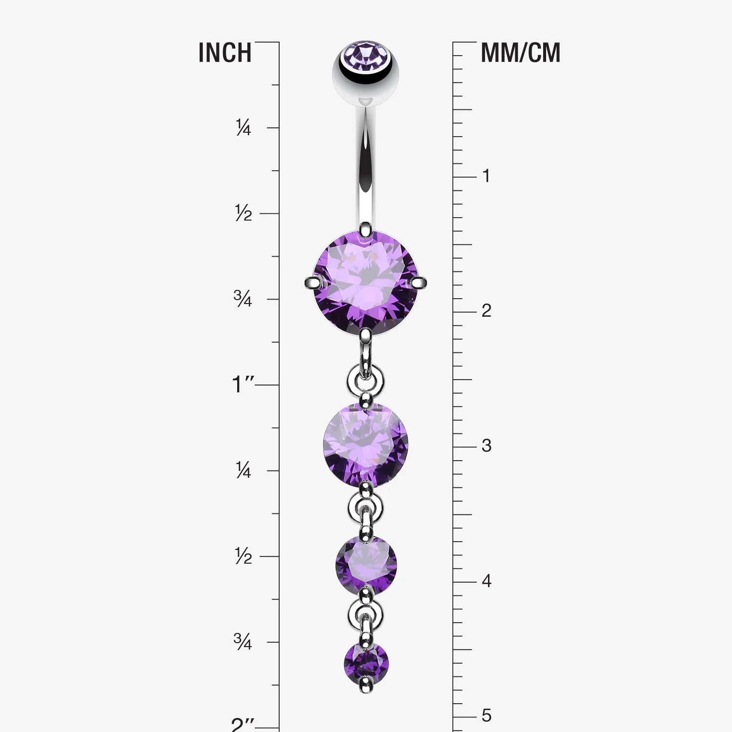 Brilliant Gem Cascade Belly Ring - Image 2