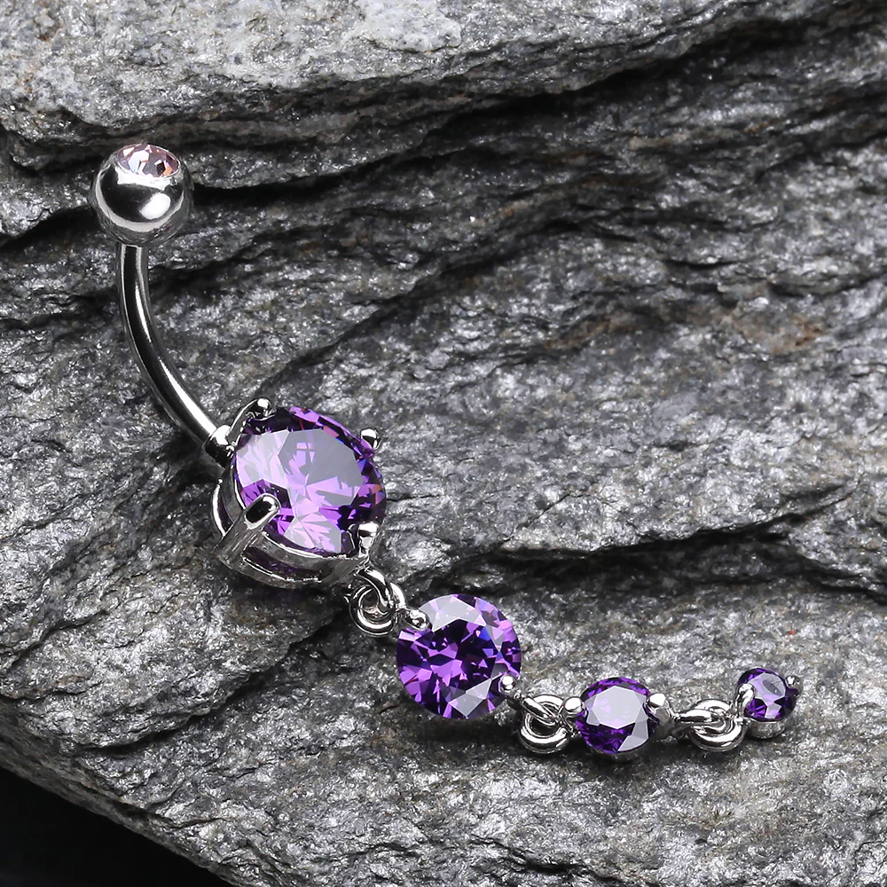 Brilliant Gem Cascade Belly Ring - Image 3