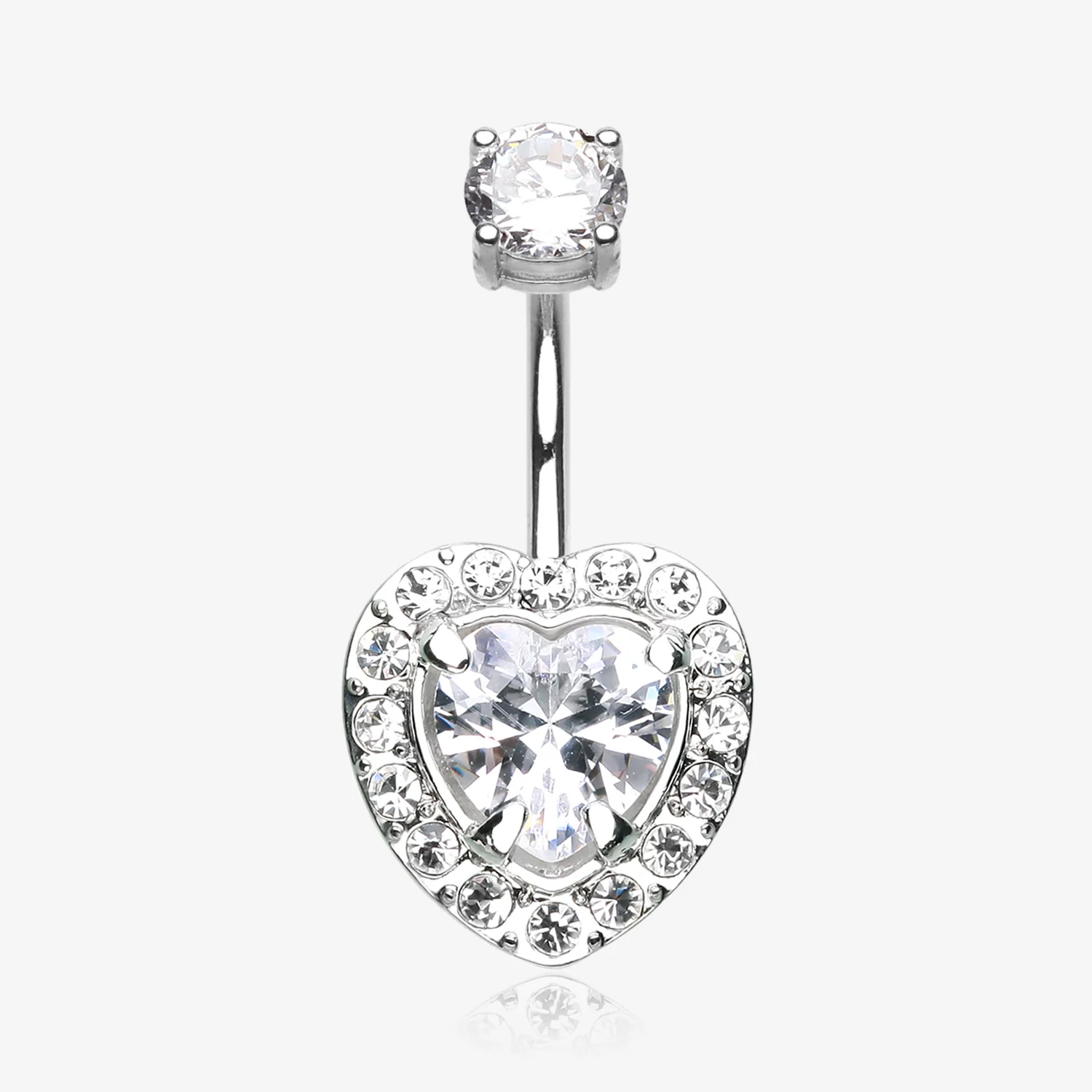 Brilliant Heart Sparkle Belly Button Ring