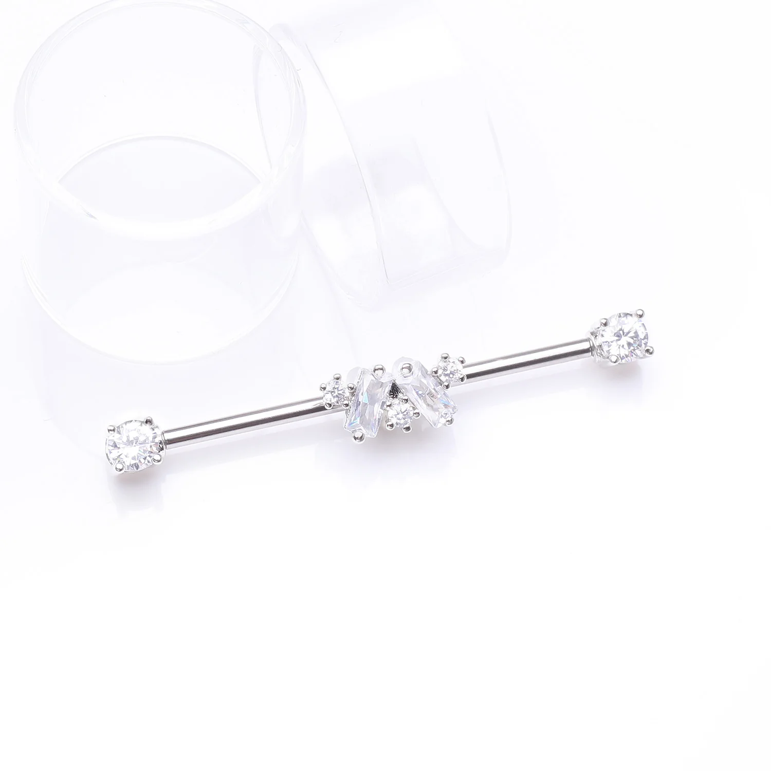 Brilliant Princess Arc Sparkle Ends Industrial Barbell - Image 2