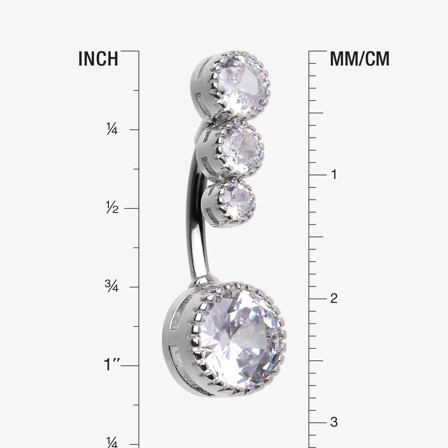 Brilliant Sparkle Cascading Dew Drop Top Belly Button Ring - Image 2