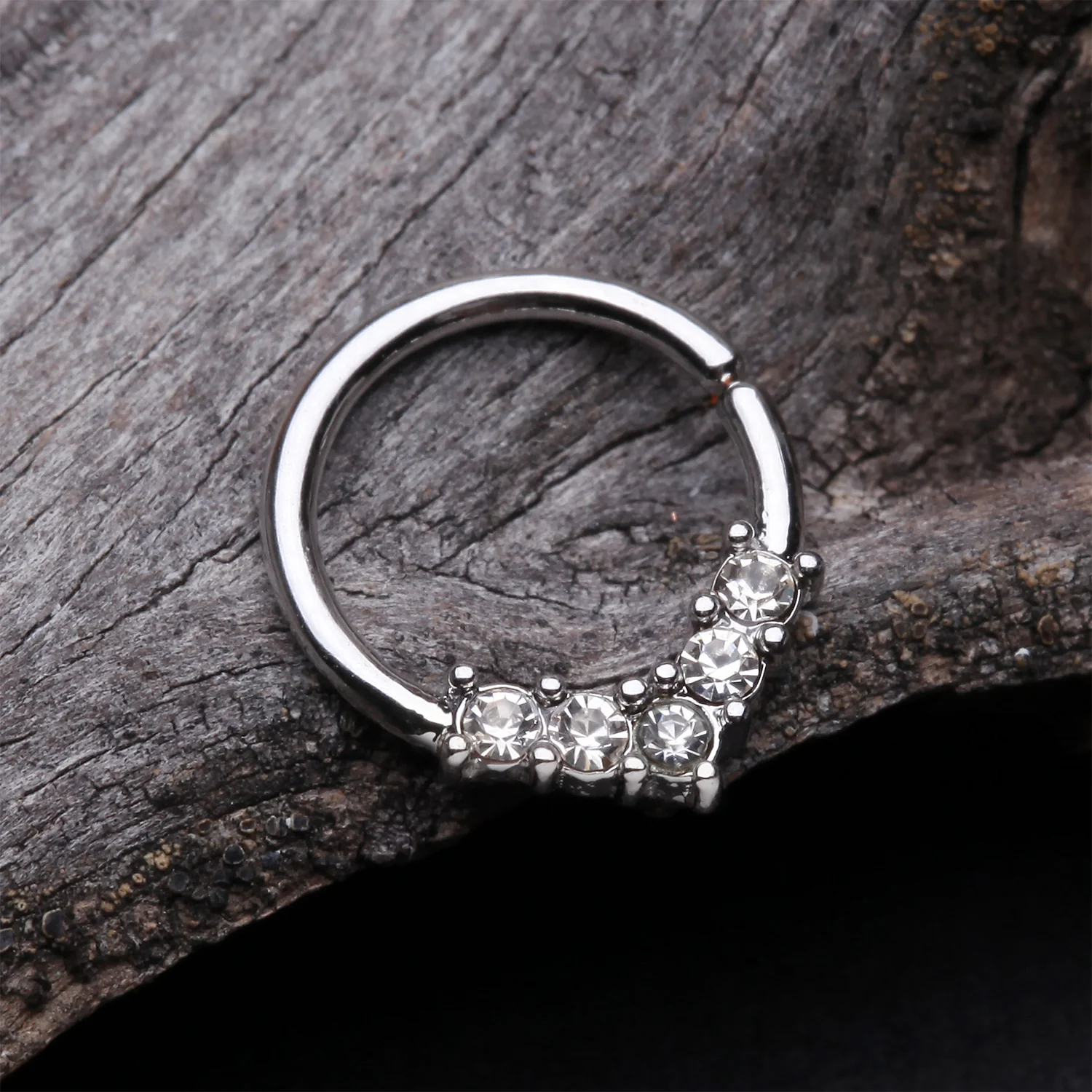 Brilliant Sparkle Chevron Bendable Hoop Ring - Image 2