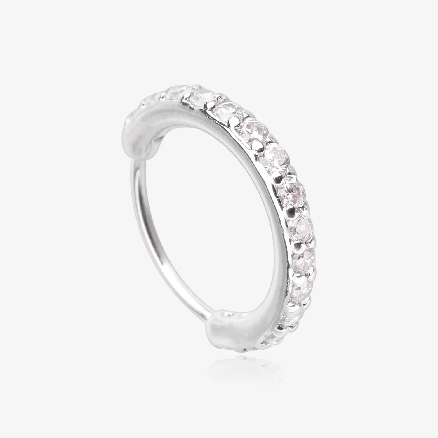 Brilliant Sparkle Gems Lined Steel Bendable Hoop Ring