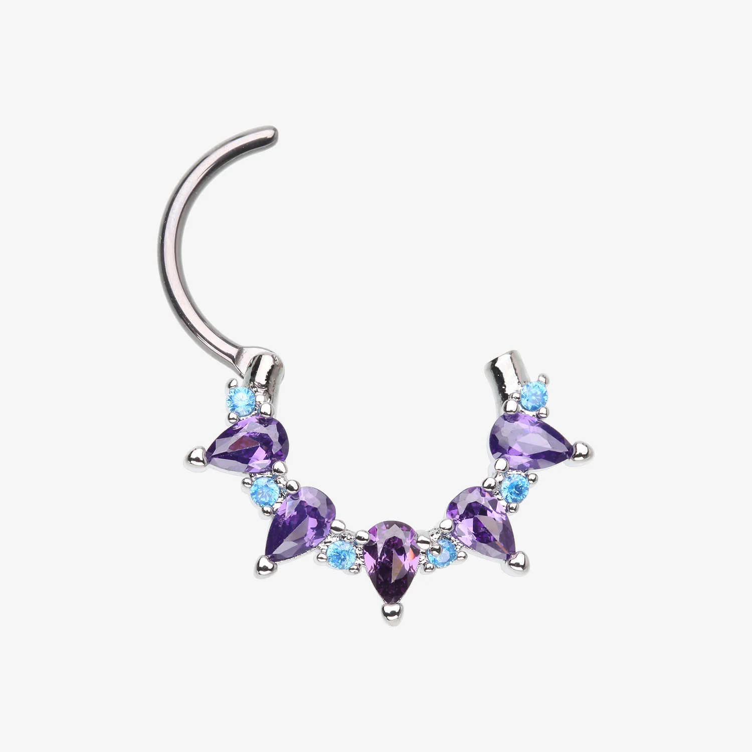 Calliope Multi-Gem Sparkle Clicker Hoop Ring - Image 2
