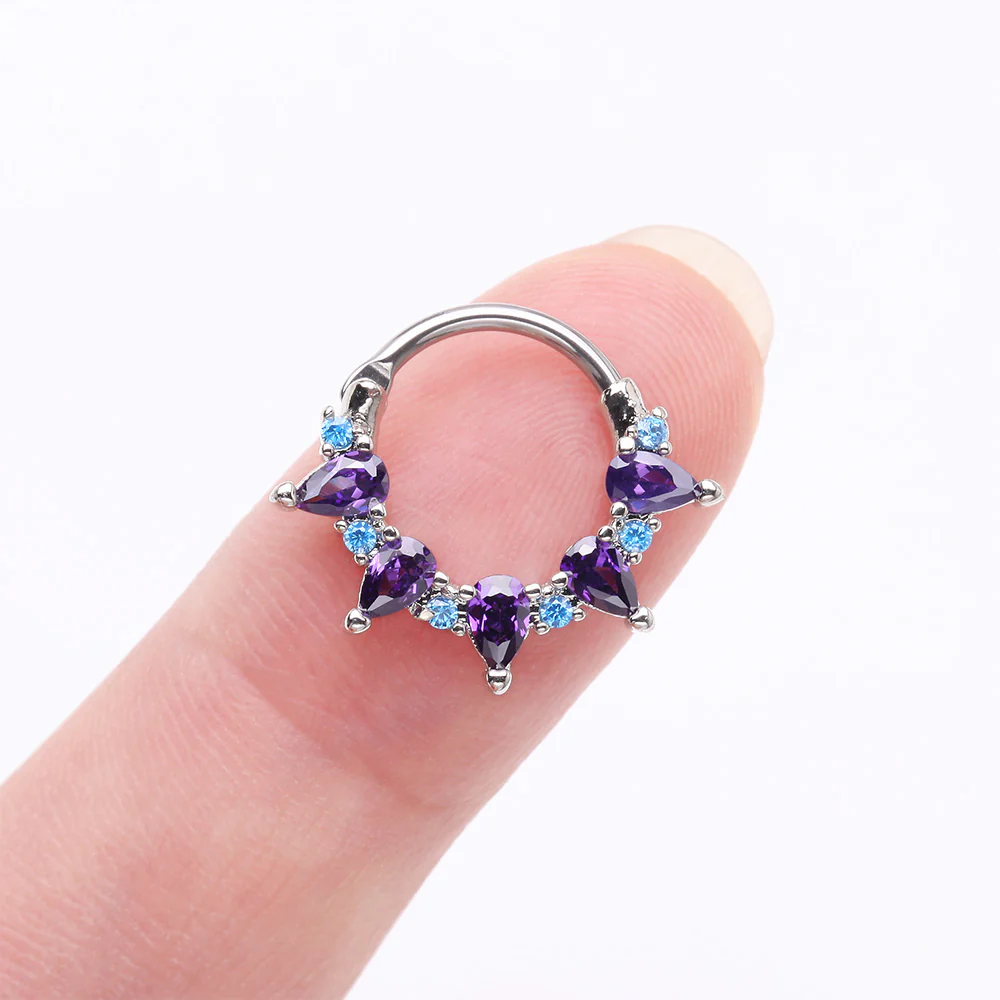 Calliope Multi-Gem Sparkle Clicker Hoop Ring - Image 3
