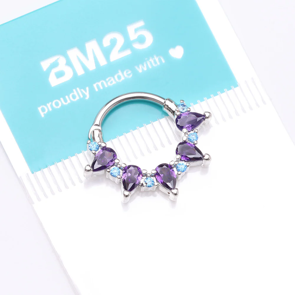 Calliope Multi-Gem Sparkle Clicker Hoop Ring - Image 5