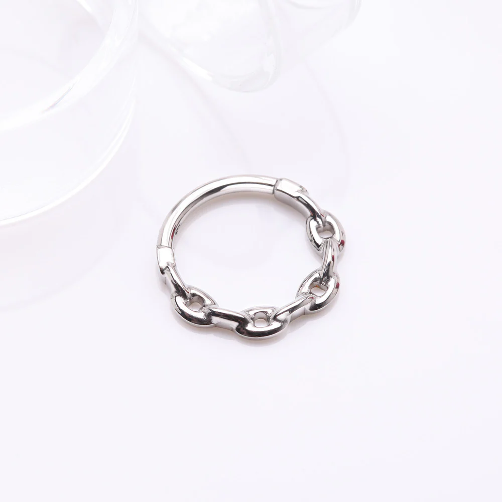 Chain Link V2 Clicker Hoop Ring - Image 3