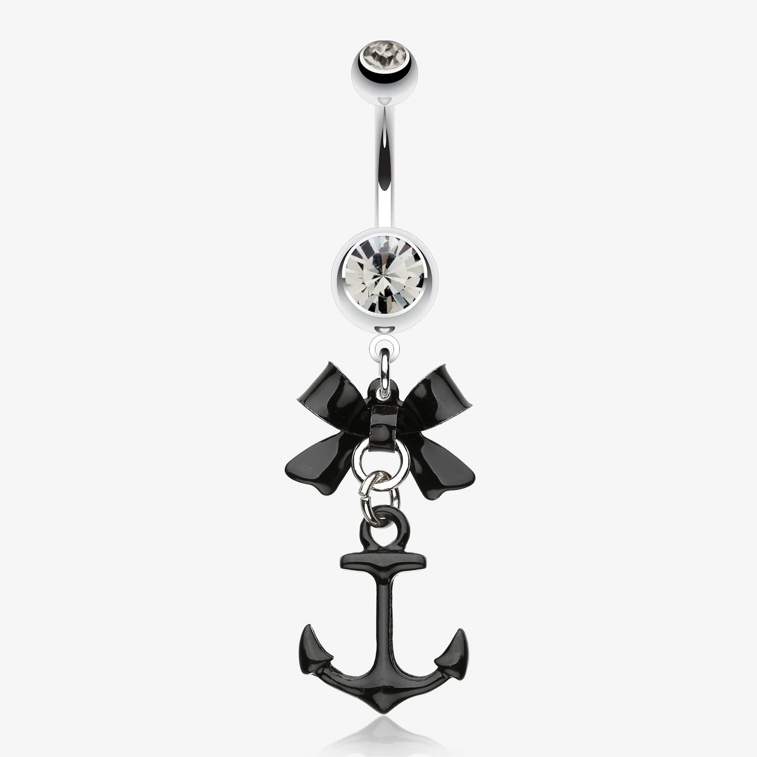 Classic Anchor Bow-Tie Belly Button Ring