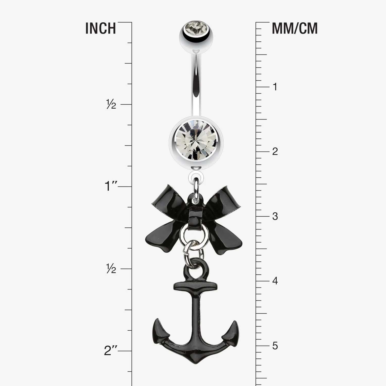 Classic Anchor Bow-Tie Belly Button Ring - Image 2