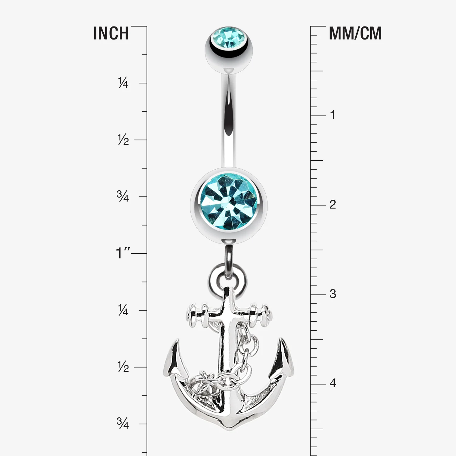 Classic Anchor Dangle Belly Ring - Image 2