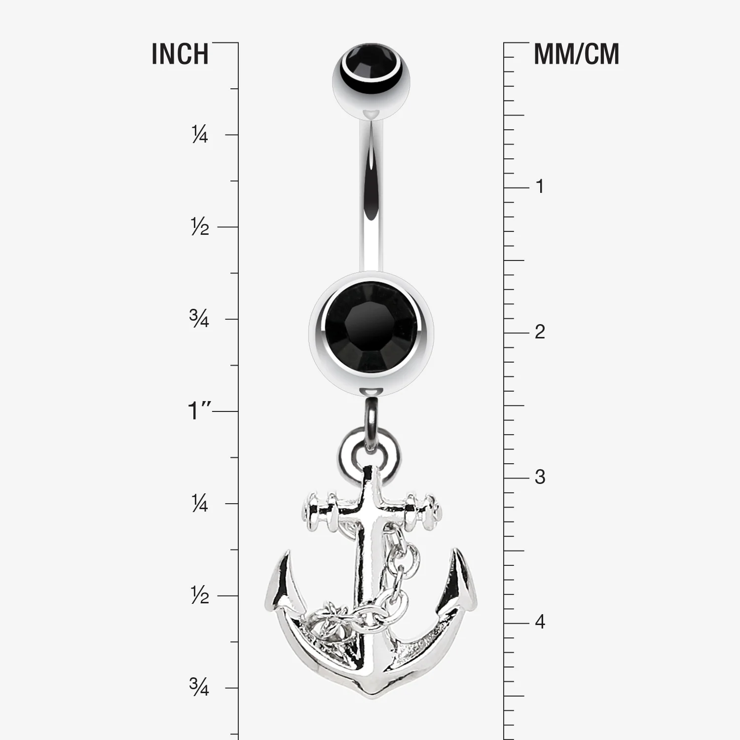 Classic Anchor Dangle Belly Ring - Image 2