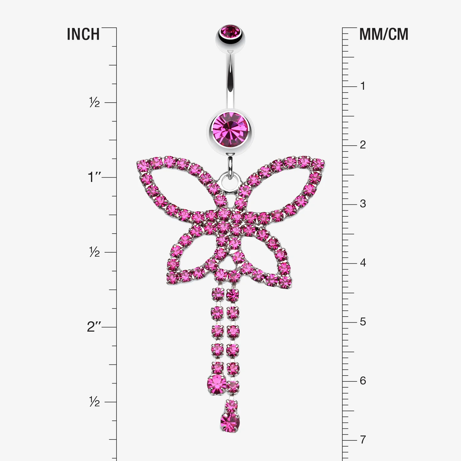 Classic Butterfly Sparkle Belly Ring - Image 2
