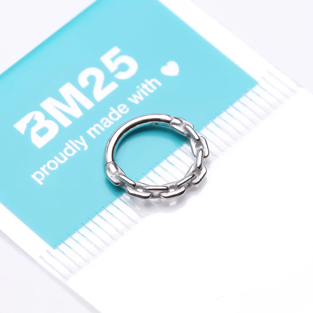Classic Chain Link Clicker Hoop Ring - Image 4