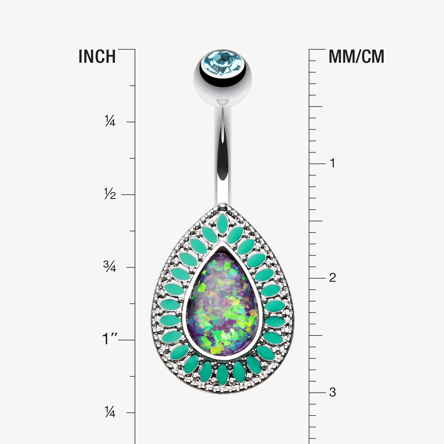 Classic Chakra Opal Belly Button Ring - Image 2